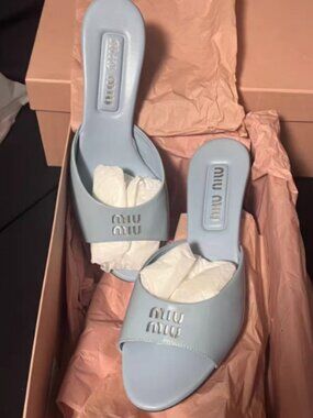 Miu Miu Blue Heel Sandals